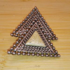 Vintage Double Triangle Mid Century Modern Geometric Brooch Pin